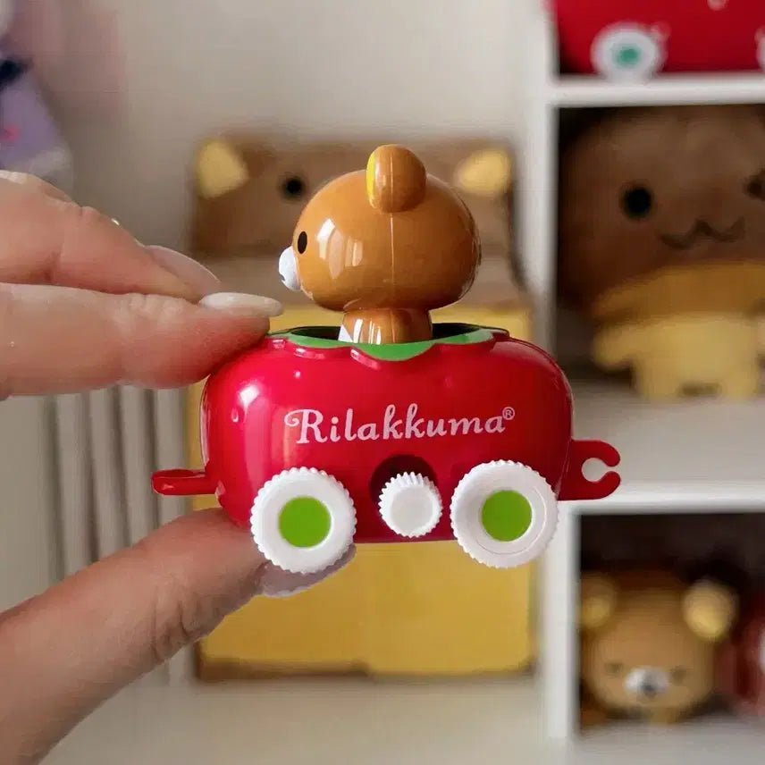 [BUNJANG] San-X Rilakkuma Strawberry Train Wind-up Figure / 고전 산엑스 리락쿠마 딸기 열차 태엽 피규어