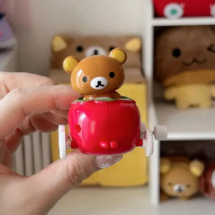 [BUNJANG] San-X Rilakkuma Strawberry Train Wind-up Figure / 고전 산엑스 리락쿠마 딸기 열차 태엽 피규어