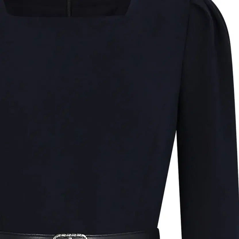 [BUNJANG] JJ JIGOTT Square Neck Puff Sleeve Dress / JJ지고트 원피스 다크네이비 55 하객룩 (새상품)