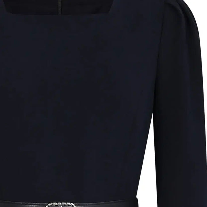 [BUNJANG] JJ JIGOTT Square Neck Puff Sleeve Dress / JJ지고트 원피스 다크네이비 55 하객룩 (새상품)