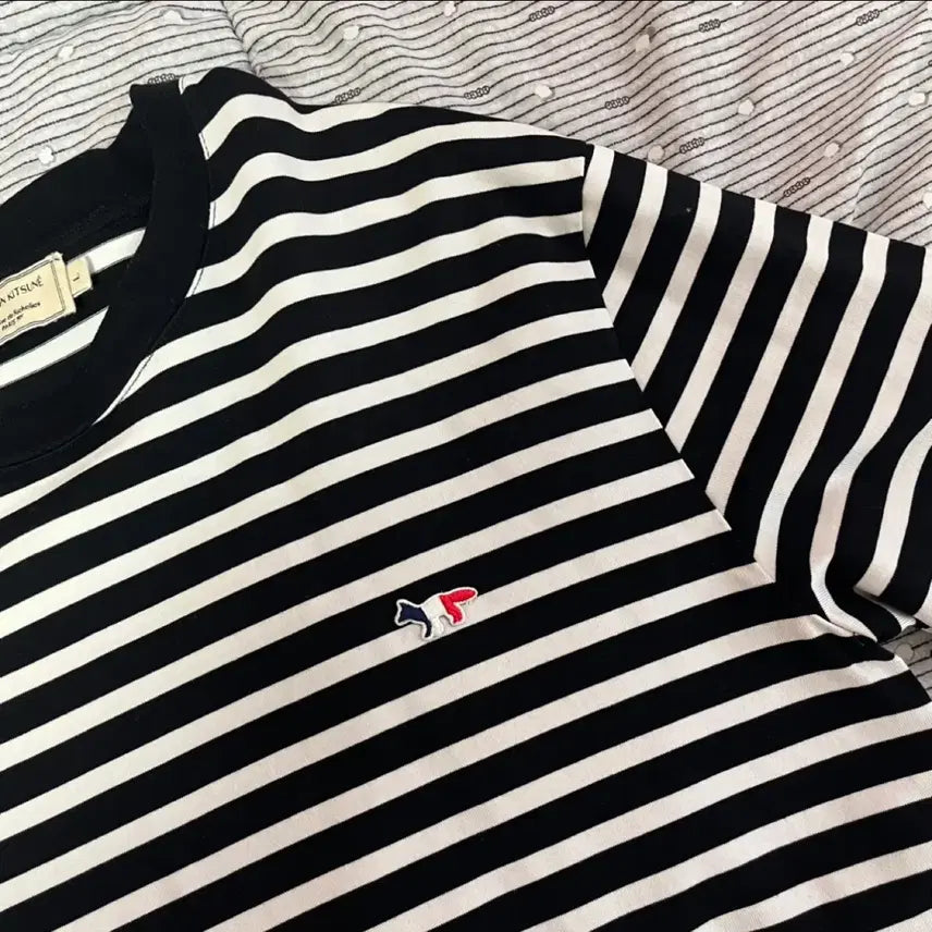 [BUNJANG] Maison Kitsune Striped Long Sleeve T-shirt / 메종키츠네 스트라이프 롱슬리브 L