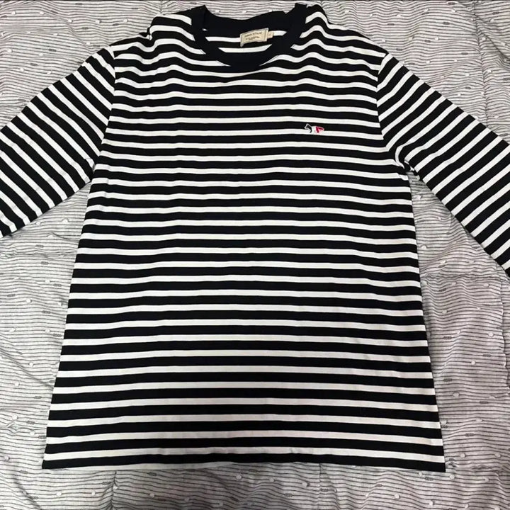 [BUNJANG] Maison Kitsune Striped Long Sleeve T-shirt / 메종키츠네 스트라이프 롱슬리브 L