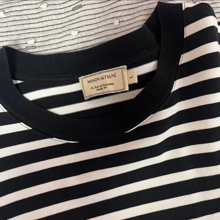 [BUNJANG] Maison Kitsune Striped Long Sleeve T-shirt / 메종키츠네 스트라이프 롱슬리브 L