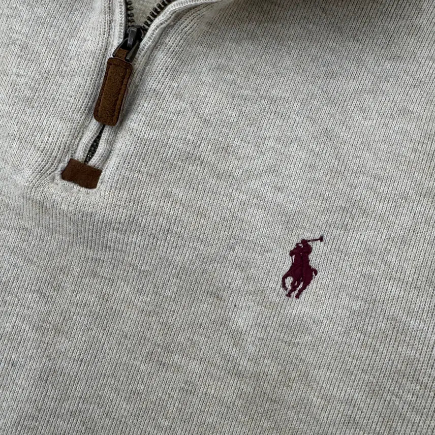 [SOLD OUT] M 폴로 랄프로렌 오트밀 반집업 면 티셔츠