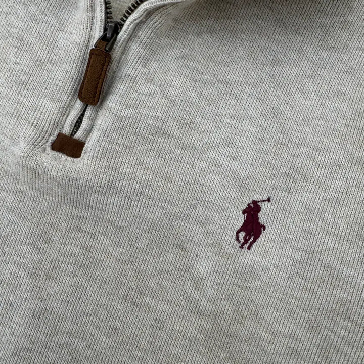 [SOLD OUT] M 폴로 랄프로렌 오트밀 반집업 면 티셔츠