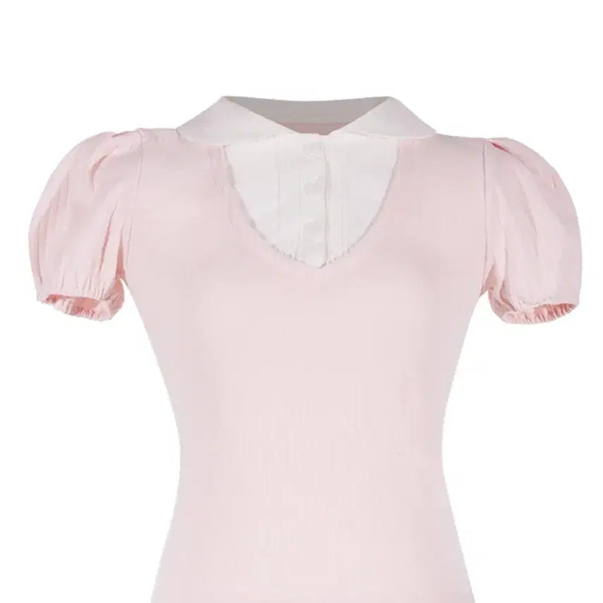 [SOLD OUT] 위스페어리 레이어드 블라우스 핑크 새상품