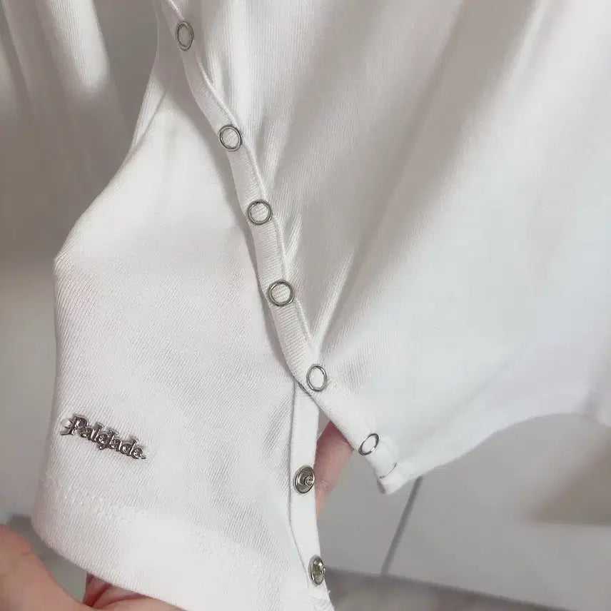 [BUNJANG] Pale Jade Snap Button Slit T-shirt / [새상품]페일제이드 스냅단추 슬릿티셔츠