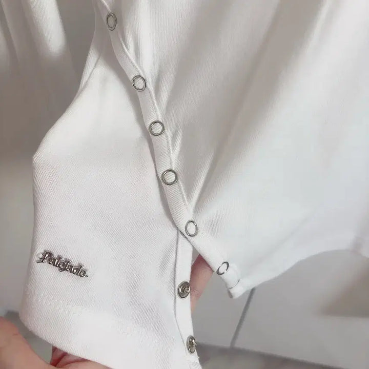 [BUNJANG] Pale Jade Snap Button Slit T-shirt / [새상품]페일제이드 스냅단추 슬릿티셔츠