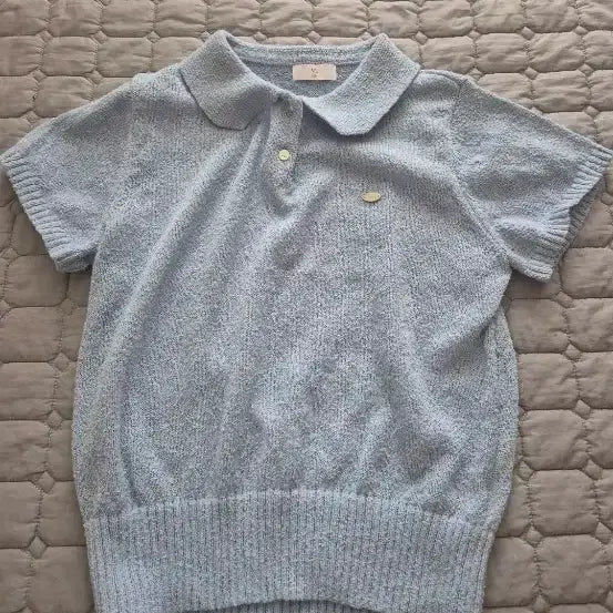 [BUNJANG] Ivory Collar Short-Sleeve Knit Top / 아이보리 카라 반팔 니트