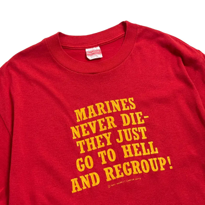 [BUNJANG] Royal First Class Marines Never Die Single Stitch T-shirt / 80s Marines Never Die 싱글 스티치 티셔츠