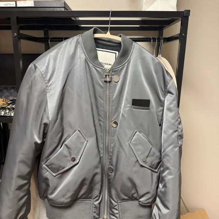 [BUNJANG] Wooyoungmi White Logo MA-1 Bomber Jacket / {A+/46}우영미 백로고 ma-1봄버자켓 새상품급