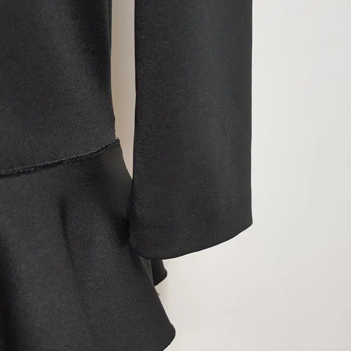 [BUNJANG] My Closet Black Unbalanced Blouse / 4851/라운드블라우스 여 free사이즈 블랙언발란스블라우스/내옷방
