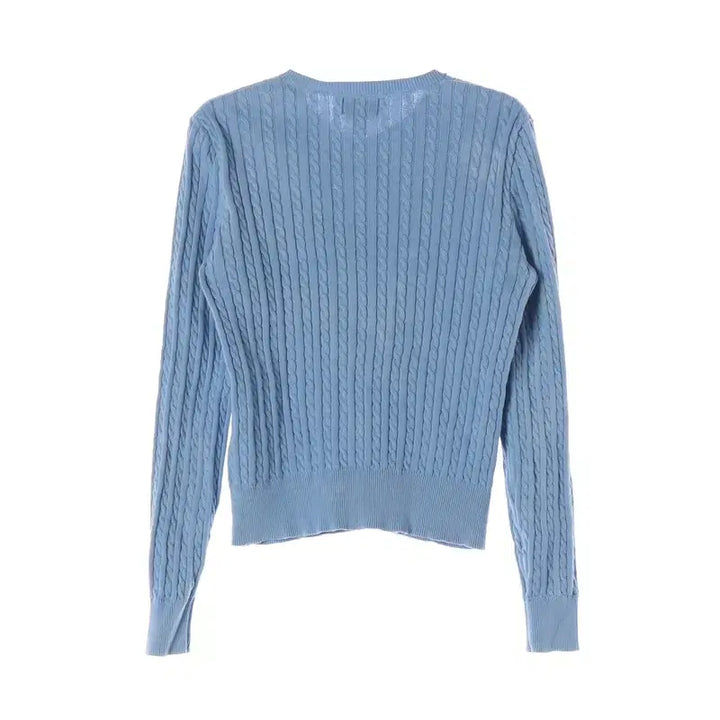 [BUNJANG] Polo Ralph Lauren Sky Blue Cable Knit Cardigan XL / 폴로 랄프로렌 스카이블루 꽈배기 가디건 XL 16