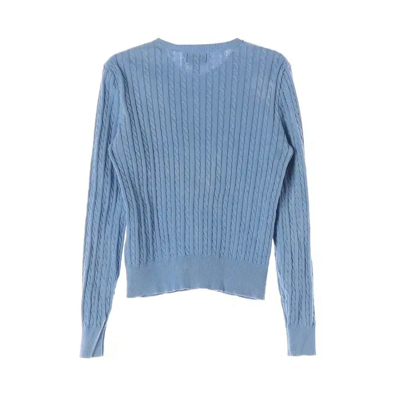 [BUNJANG] Polo Ralph Lauren Sky Blue Cable Knit Cardigan XL / 폴로 랄프로렌 스카이블루 꽈배기 가디건 XL 16