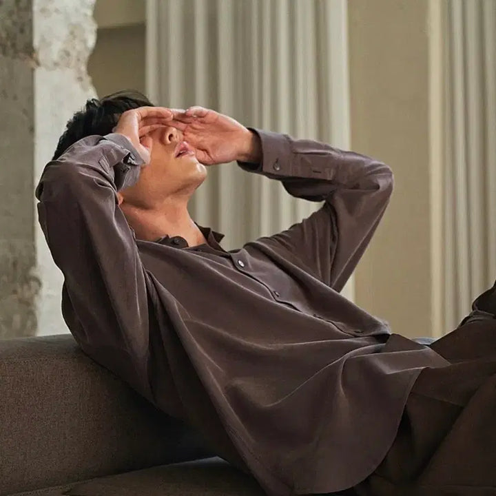 [BUNJANG] LeHAv Minimalist Shirt (Deep Brown) / 르아브 미니멀리즘 셔츠 M (딥브라운)