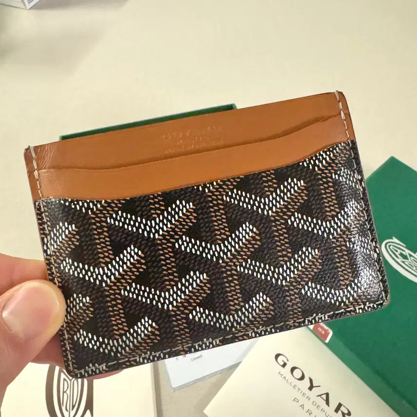 [BUNJANG] Goyard Saint Sulpice Card Wallet Black and Tan / 고야드 생쉴피스 카드지갑 블랙탄 갤러리아구매 풀구성