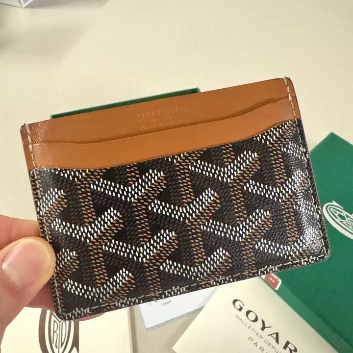 [BUNJANG] Goyard Saint Sulpice Card Wallet Black and Tan / 고야드 생쉴피스 카드지갑 블랙탄 갤러리아구매 풀구성