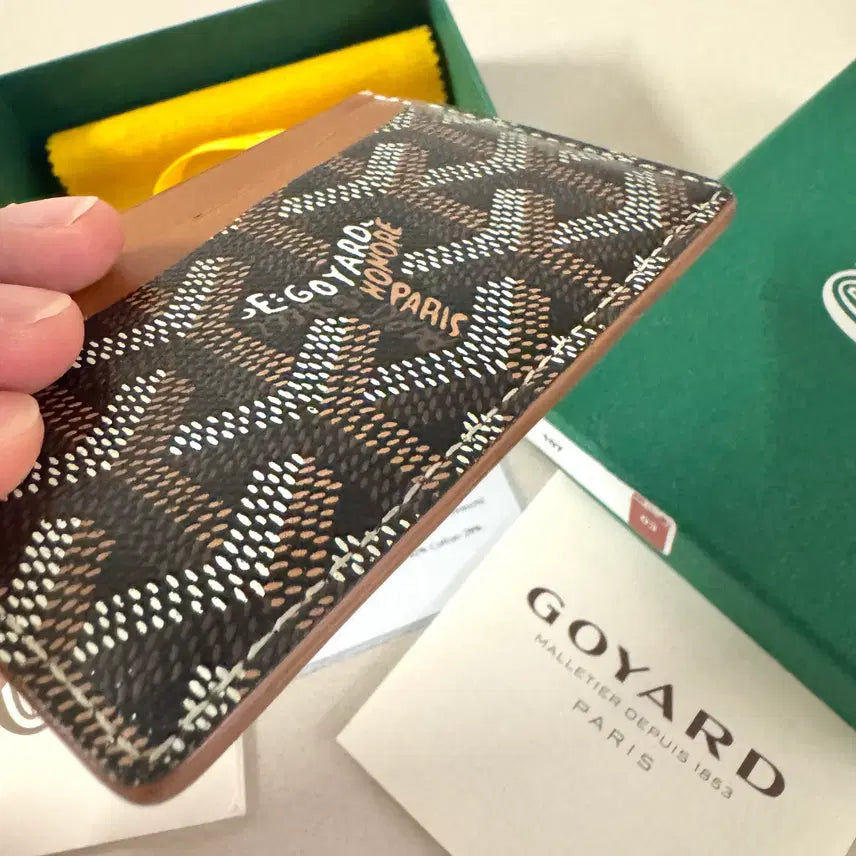 [BUNJANG] Goyard Saint Sulpice Card Wallet Black and Tan / 고야드 생쉴피스 카드지갑 블랙탄 갤러리아구매 풀구성