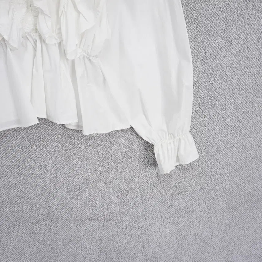 [BUNJANG] Casual Frill Waist Banding Blouse / 여성 캐주얼 프릴 허리밴딩 바스락 블라우스 free