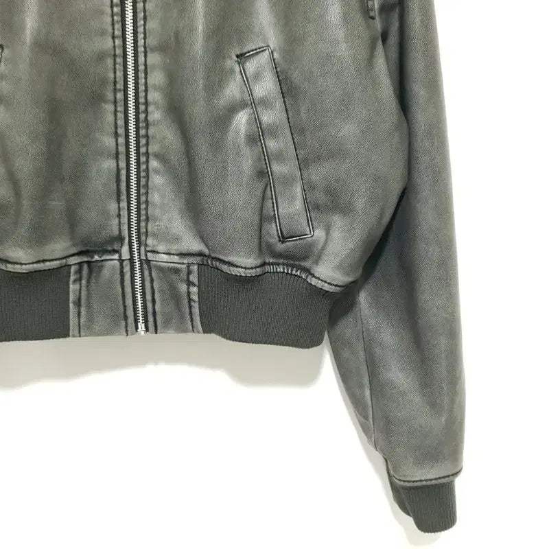 [BUNJANG] ZARA Vintage Faux Leather Bomber Jacket (S) / 자라 빈티지 페이크 레더 봄버 점퍼 S_W0417