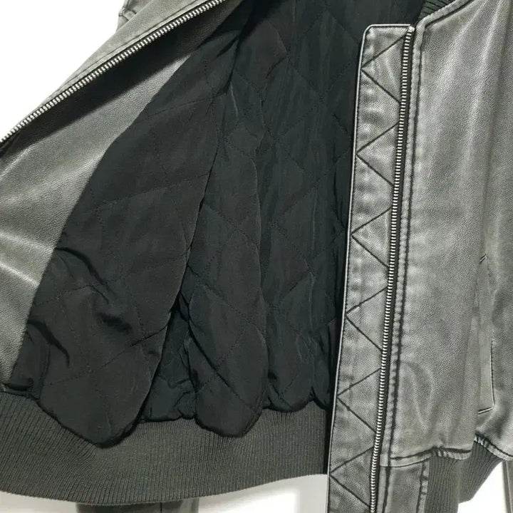 [BUNJANG] ZARA Vintage Faux Leather Bomber Jacket (S) / 자라 빈티지 페이크 레더 봄버 점퍼 S_W0417