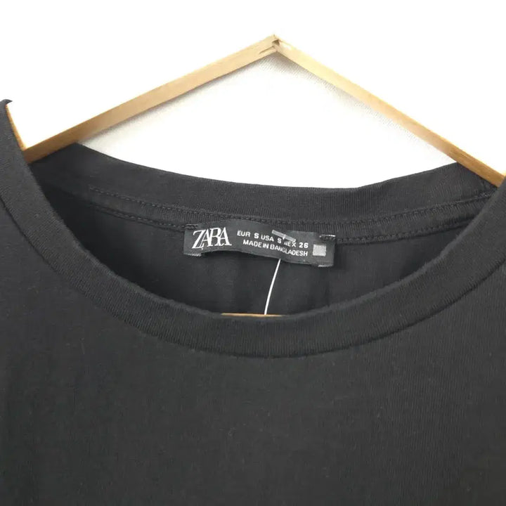 [SOLD OUT] 여S 자라 베이직 블랙 크롭 반팔 티셔츠