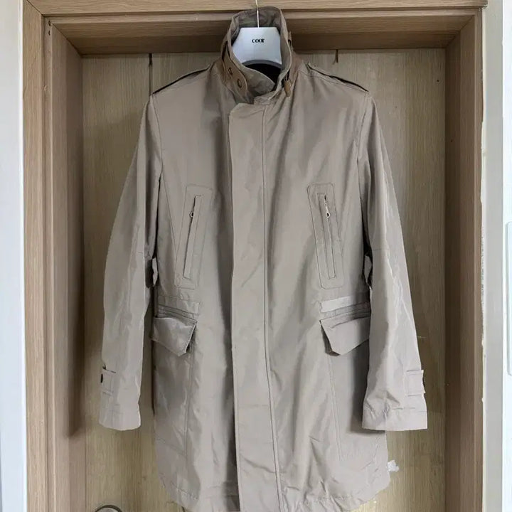 [BUNJANG] Time Homme French Coat Jacket Lambskin Patch (Size 100) / 타임옴므 프렌치 코트 자켓 양가죽 패치 100