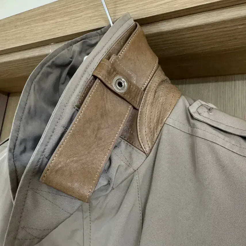 [BUNJANG] Time Homme French Coat Jacket Lambskin Patch (Size 100) / 타임옴므 프렌치 코트 자켓 양가죽 패치 100