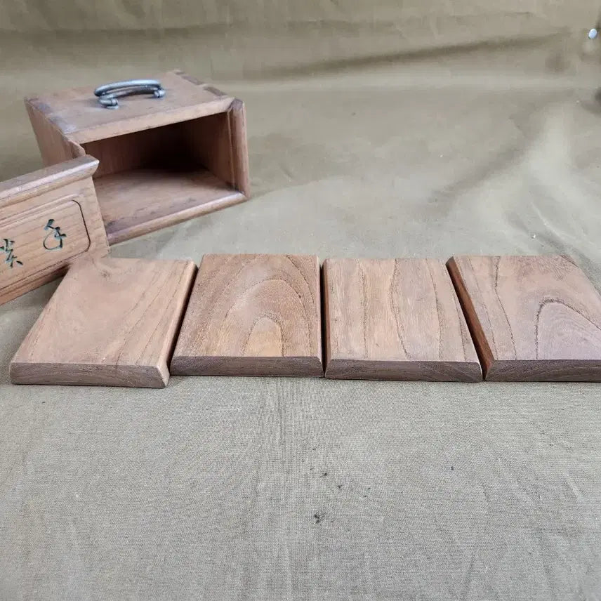 [BUNJANG] Natural Zelkova Wood Joined Chest with Stand / 천연목 느티나무,귀목 주먹장부함,잔받침