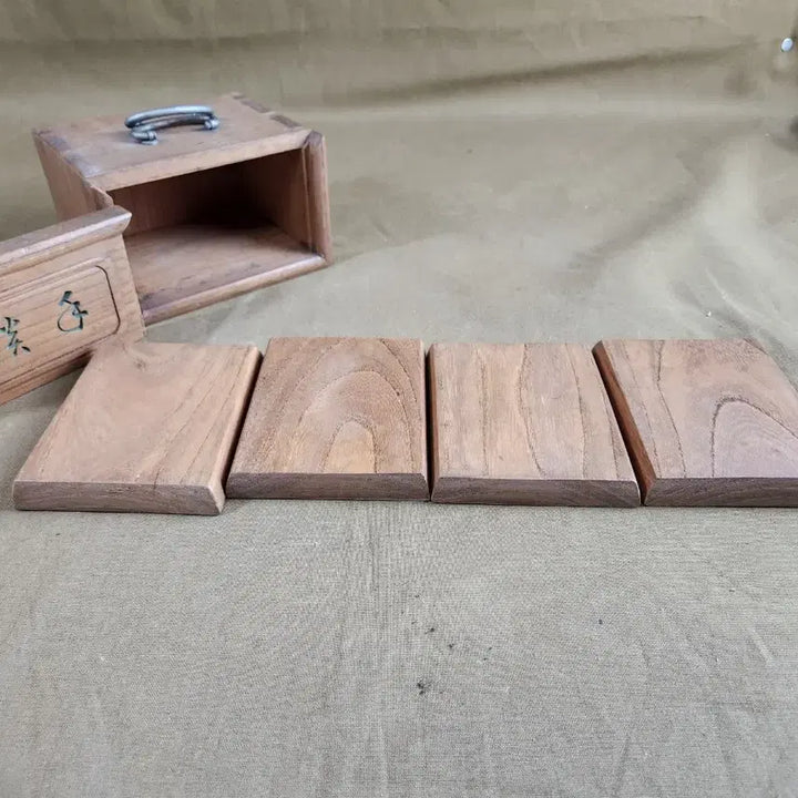 [BUNJANG] Natural Zelkova Wood Joined Chest with Stand / 천연목 느티나무,귀목 주먹장부함,잔받침
