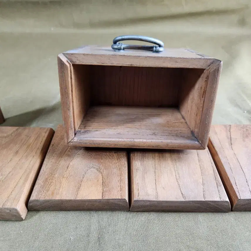 [BUNJANG] Natural Zelkova Wood Joined Chest with Stand / 천연목 느티나무,귀목 주먹장부함,잔받침