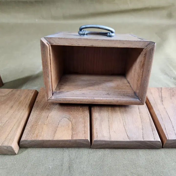 [BUNJANG] Natural Zelkova Wood Joined Chest with Stand / 천연목 느티나무,귀목 주먹장부함,잔받침