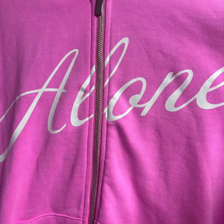 [BUNJANG] Just.haus Pink Zip-up Hoodie / 저스트하우스 just.haus 핑크 집업후디