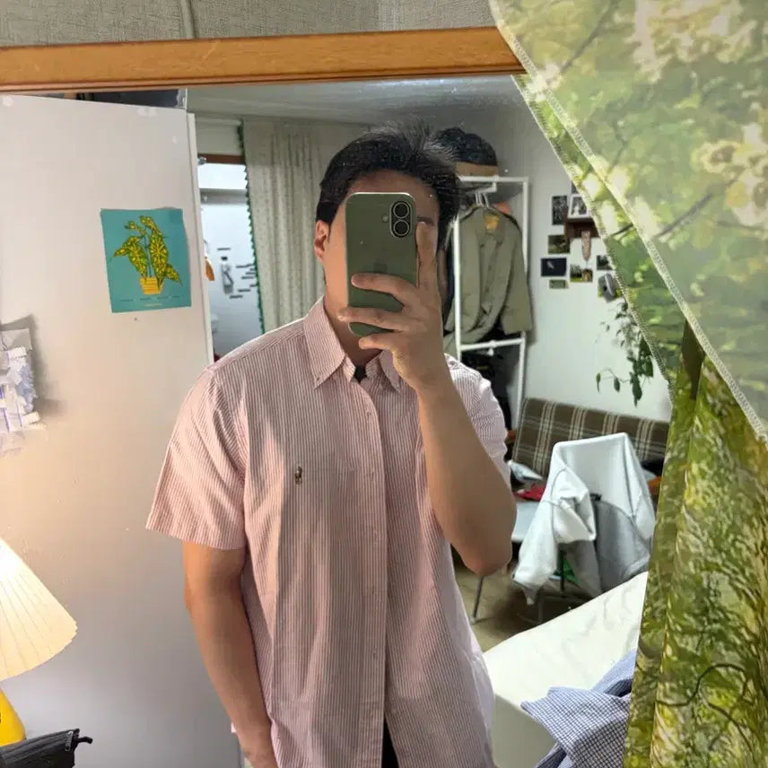 [SOLD OUT] L) 폴로 랄프로렌 옥스포드 스트라이프 반팔 셔츠 핑크