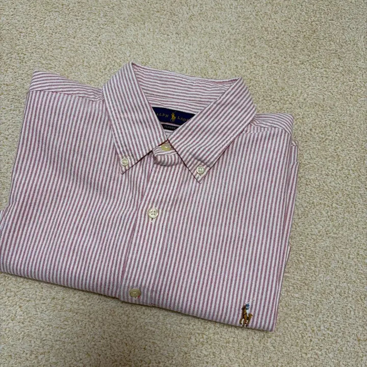 [SOLD OUT] L) 폴로 랄프로렌 옥스포드 스트라이프 반팔 셔츠 핑크