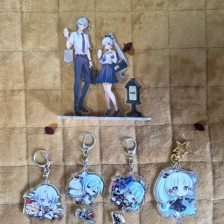 [BUNJANG] Genshin Impact Kamisato Ayato &amp; Ayaka Acrylic Stand &amp; Keyring Bundle / 원신 카미사토 아야토 아야카 키링, 아크릴스탠드 일괄