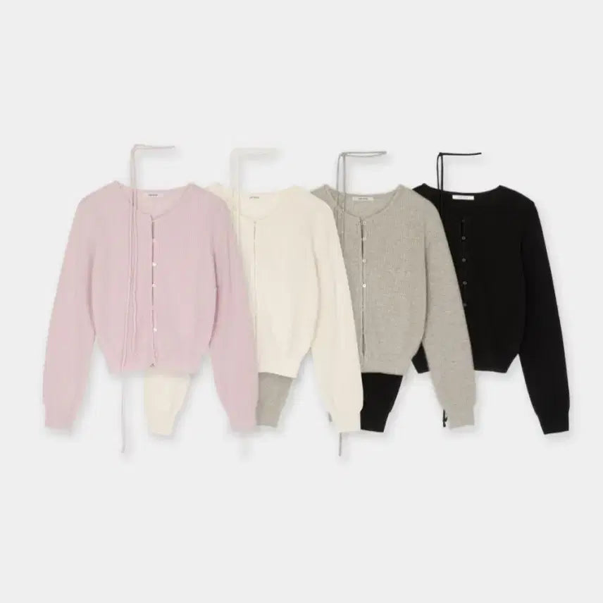 [BUNJANG] Likewater French Round Cardigan - Pink / 도매택 likewater 라이크워터 프렌치 라운드 가디건 핑크