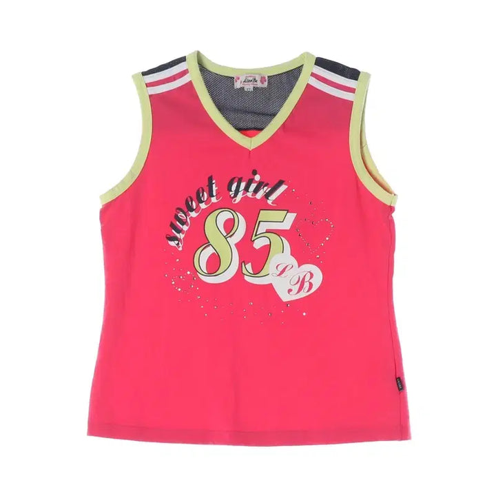 [BUNJANG] Vintage Pink Lettering Print Sleeveless Top / 빈티지 핑크 레터링 프린팅 민소매 탑 17