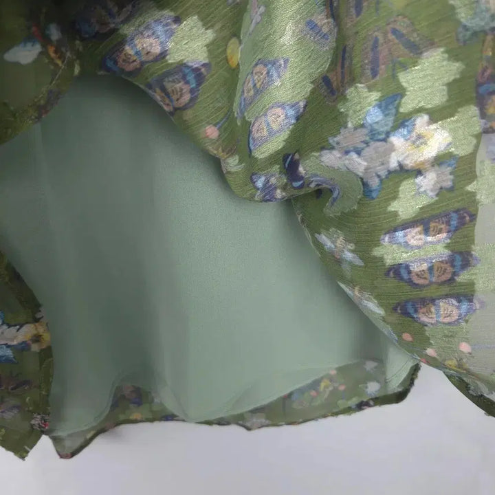 [BUNJANG] S Crocodile 7/10 Sleeve Blouse / 여S 크로커다일 7부 반팔 블라우스