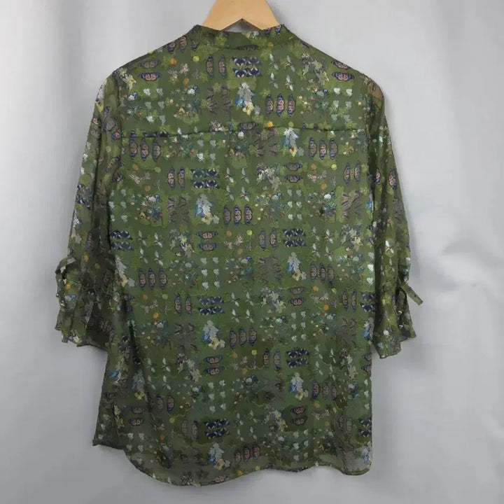 [BUNJANG] S Crocodile 7/10 Sleeve Blouse / 여S 크로커다일 7부 반팔 블라우스