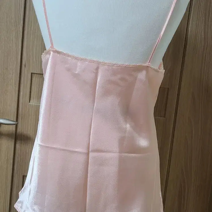 [BUNJANG] Pink Lace Satin Slip Dress Set / 핑크 레이스 새틴 슬립+ 핑크 레이스 자수 슬립 스커트