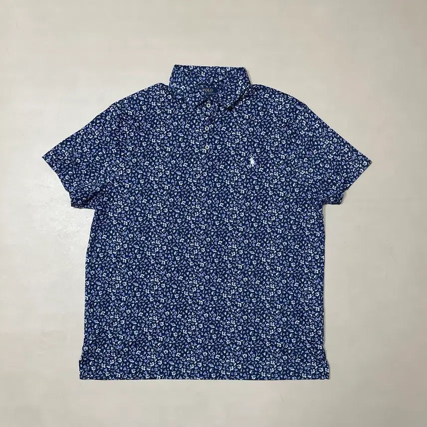 [SOLD OUT] [새상품] 폴로랄프로렌 남성 커스텀 슬림핏 꽃무늬 카라티(XL)