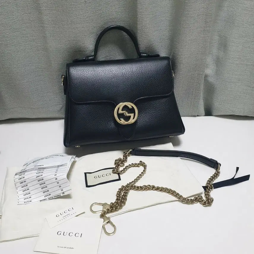 [BUNJANG] Gucci Interlocking Top Handle Bag Black (Small/Medium) / [파워정품] 구찌 인터로킹 탑 핸들백 탑핸들 크로스백 블랙 스몰 미듐 미