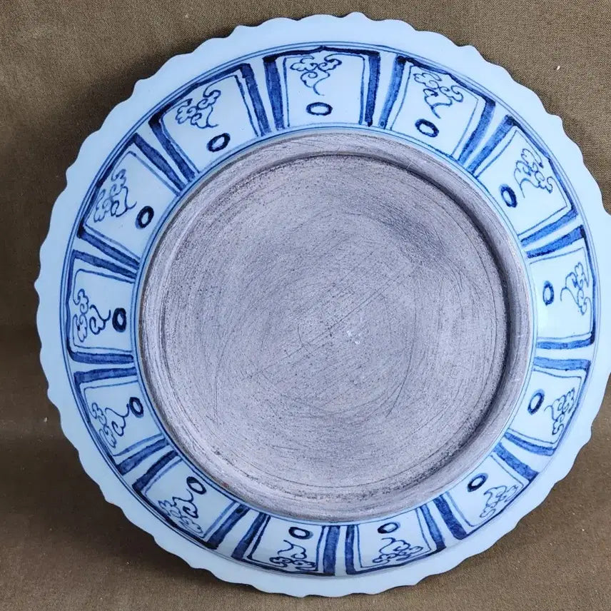 [BUNJANG] Chinese Porcelain White and Blue Plate / 중국도자기 청화백자 쏘가리문양 육필그림 접시