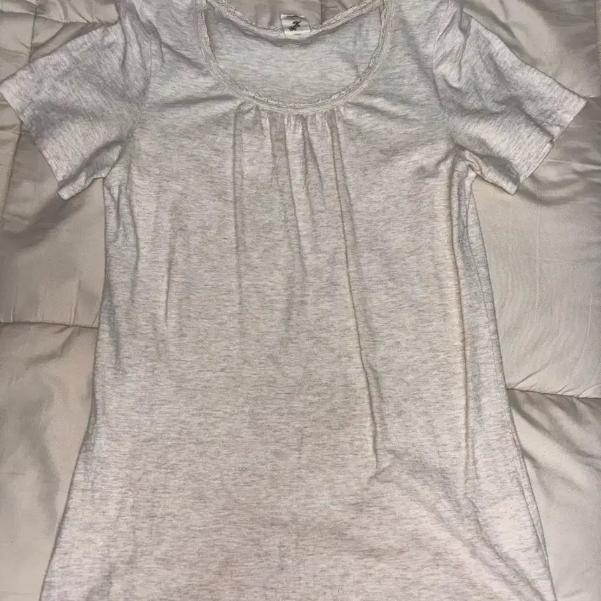 [BUNJANG] Mori Girl Oatmeal Lace Blouse / 모리걸 오트밀 레이스 반팔
