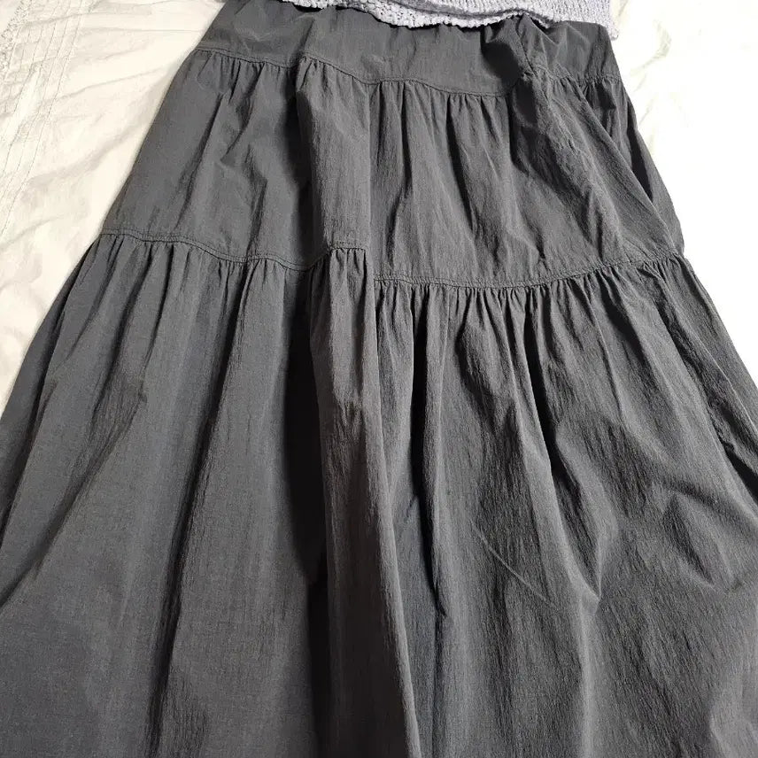[SOLD OUT] 자주 챠콜 캉캉 롱 스커트