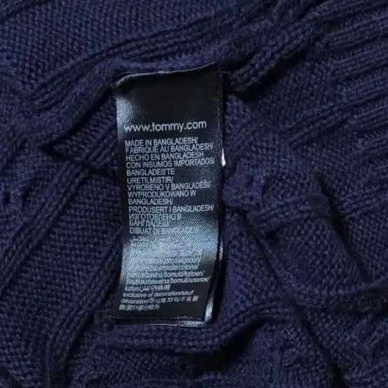 [BUNJANG] Tommy Hilfiger Navy Cable Knit Sweater M / 타미힐피거 네이비 꽈배기 니트 M