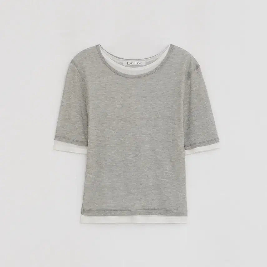 [BUNJANG] LOWTIDE Layered T-shirt Grey / (새상품) 로우타이드 레이어드 반팔 티셔츠 그레이