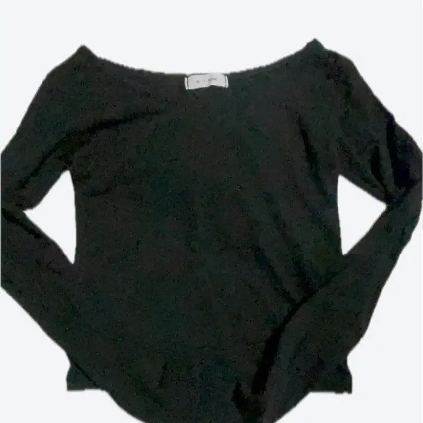 [BUNJANG] Black Long Sleeve Crop Top / 블랙 긴팔티