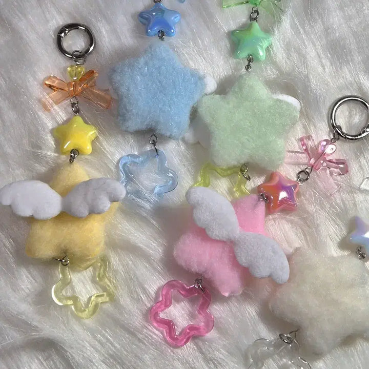 [BUNJANG] Winged Star Bead Keyring / 날개달린별키링 비즈키링